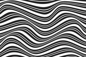 simple abstract white color creative wavy distort line pattern on black color background vector