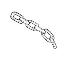 metal chain isolated on white background. Hand drawn vertical graphic, anchor chain illustration. Design and typography, single element. Metal chain, linear drawing, doodle style vector