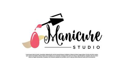 manicure design template with creative abstract style Premium vector