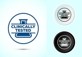 Clinically tested icon, Clinically proven label vector