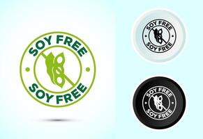 Soy or soya free icon design illustration. Allergens. Food Intolerance. Computer Icon vector