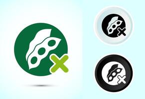 Soy or soya free icon design. Soy allergen free product sign vector