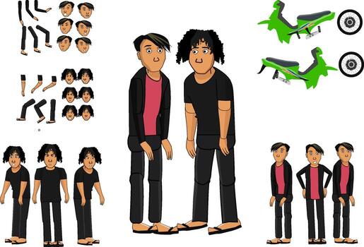 a set of characters that can be used for animation purposes vector