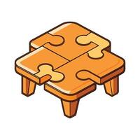 Chic coffee table shaped like a puzzle piece vector