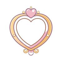 Creative vanity mirror with heart shaped frame vector