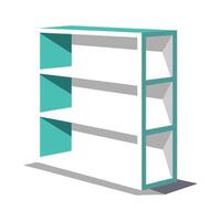 Creative minimalist bookshelf with three shelves vector