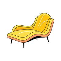 Chic wave-like design chaise lounge vector