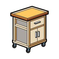 Creative kitchen cart design with butcher block top vector