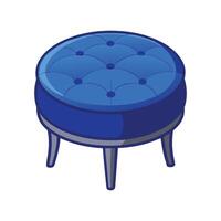 Chic circular ottoman featuring tufted details vector