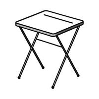 Foldable desk with metal frame design vector