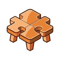 Puzzle piece inspired coffee table design vector