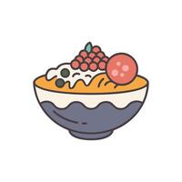 Nutritious Smoothie Bowl Icon Design vector
