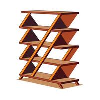 Zigzag design contemporary bookshelf concept vector