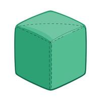 Stylish minimalist cube-shaped ottoman vector