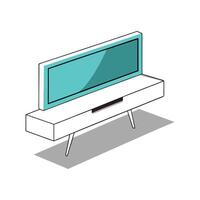 Stylish minimalist TV stand with floating features vector