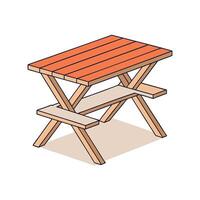 Folding picnic table with clean design vector