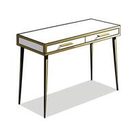 Writing desk featuring hidden drawer design vector