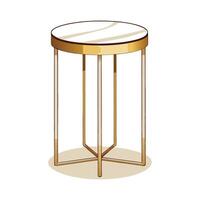 Creative side table with stylish marble top vector