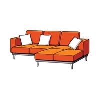 Creative modular sectional sofa with large cushions vector