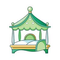 Stylish childrens bed with canopy features vector