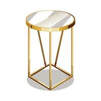 Side table with marble top vector