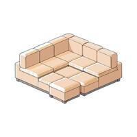 Stylish modular sectional sofa with movable features vector