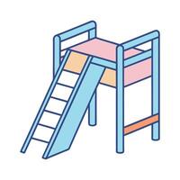 Chic bunk bed featuring a ladder and slide vector