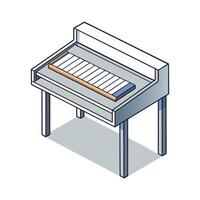 Chic writing desk featuring pull-out keyboard tray vector
