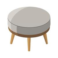 Stylish minimalistic ottoman with circular features vector