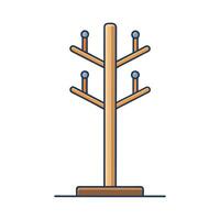 Minimalist coat rack with vertical poles vector