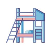 Stylish bunk bed with slide and ladder vector
