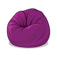 Smooth fabric bean bag chair design vector