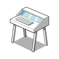 Stylish compact writing desk with keyboard tray vector