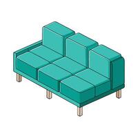 Stylish modular sofa piece with square cushions design vector