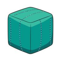 Brightly colored cube-shaped ottoman vector