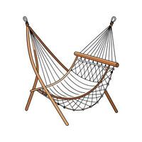 Creative hammock chair featuring macrame design vector