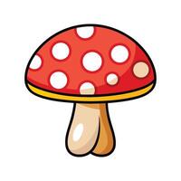 Chic mushroom-shaped stool with red cap vector