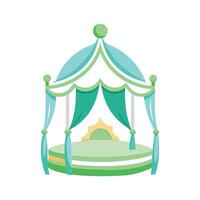 Childrens bed with canopy shaped like a house vector