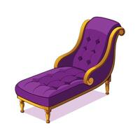 Chic luxurious chaise lounge featuring tufted back vector