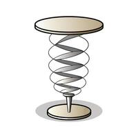 Creative side table with spiral and smooth lines vector
