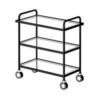 Stylish simple bar cart with two tiers vector
