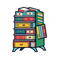 Creative quirky drawer chest shaped like books vector