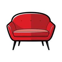 Creative retro loveseat with armrest curves vector