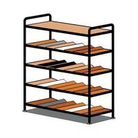 Stylish minimalist shoe rack with open design vector