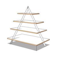 Chic corner shelf featuring triangular tiers vector