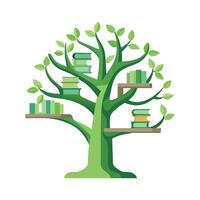Chic tree-shaped bookshelf design vector