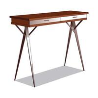 Stylish console table design featuring sleek metal vector