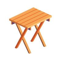 Stylish folding dining table with smooth outline vector