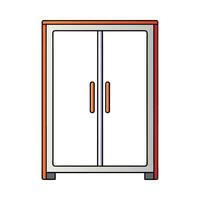Minimalist wardrobe with sliding doors vector