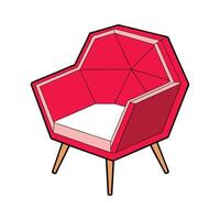 Patterned lounge chair with geometric frame vector